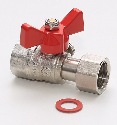 BV.650.0403 Кран шаровый для подключения манометра MVI 1/2"HРx1/4"BР